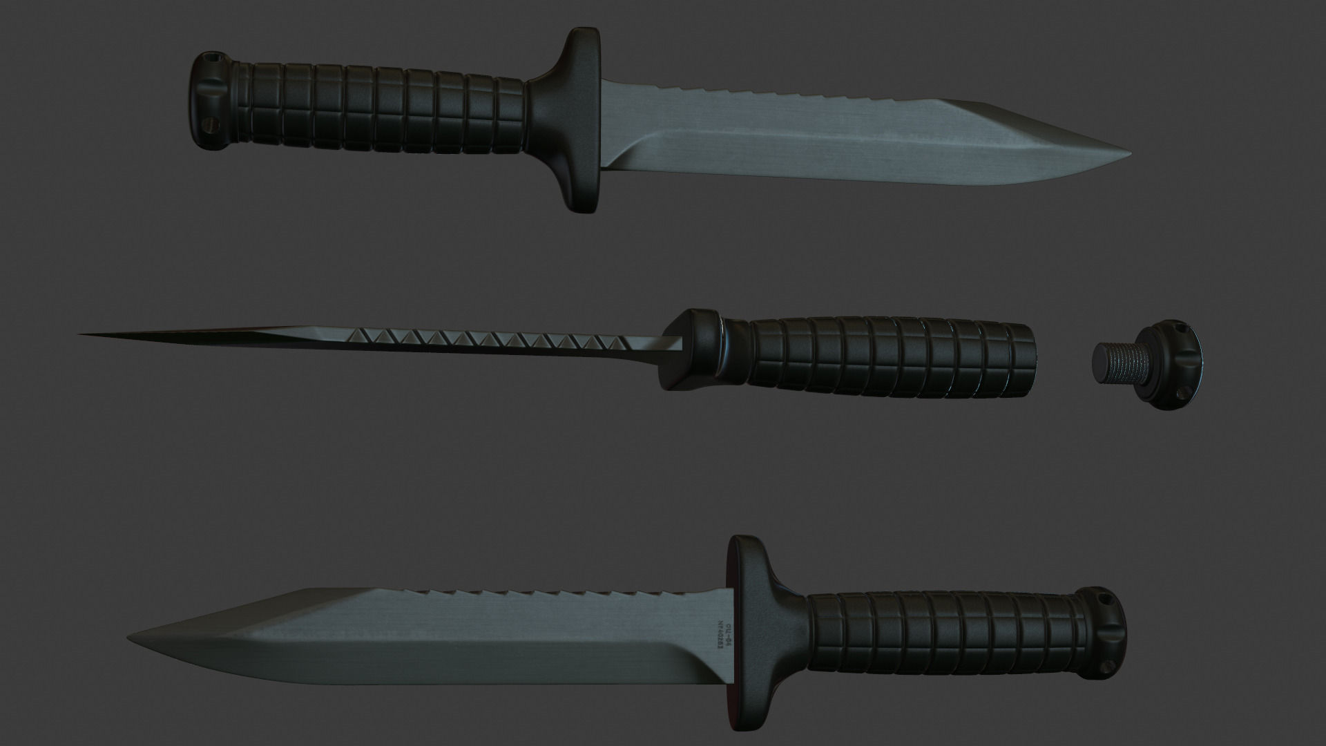 OTs-04 russian combat knife 3D model_1