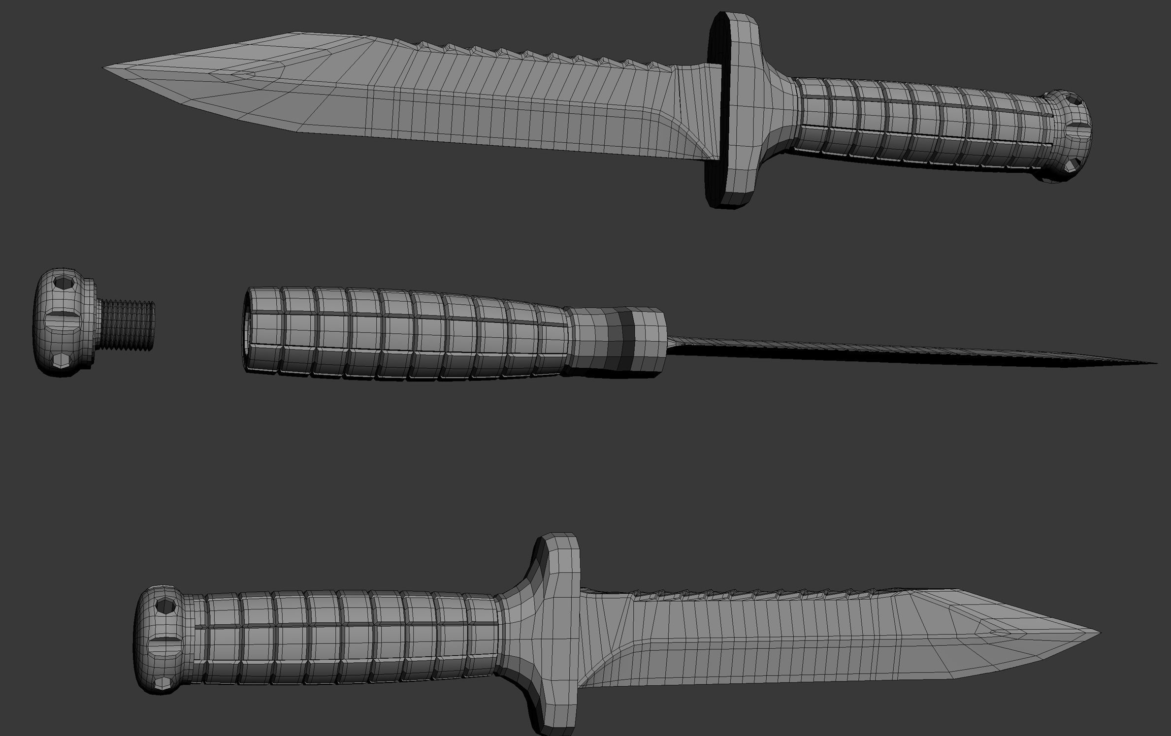 OTs-04 russian combat knife 3D model_9
