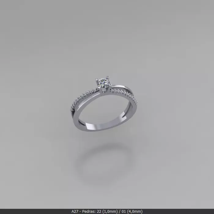 Ring Solitaire 3D print model_0