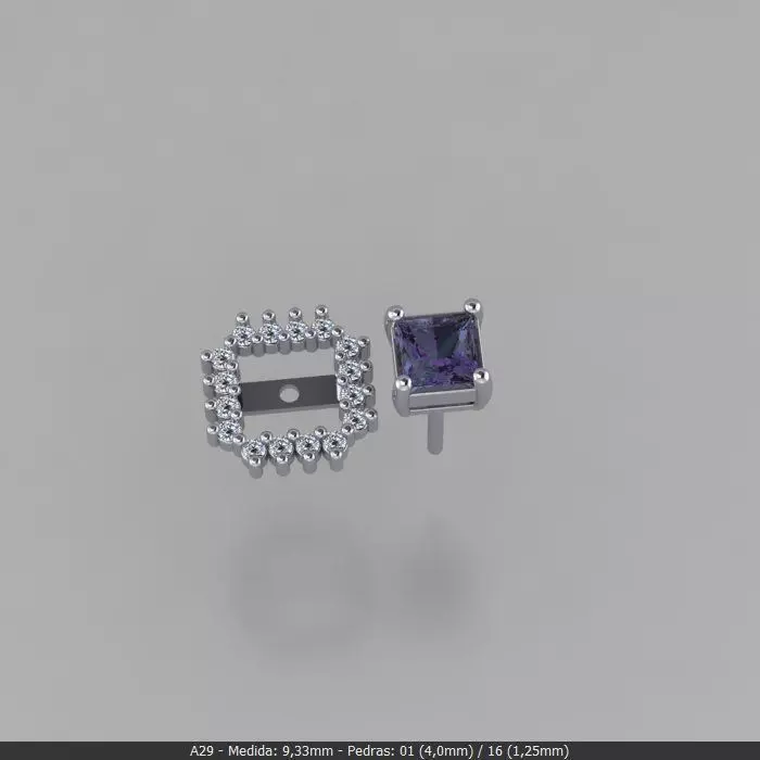 Earring Square 3D print model_0