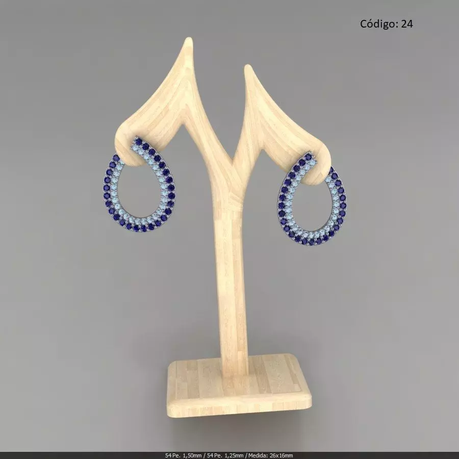 Earring Rounds Curve  3D print model_0