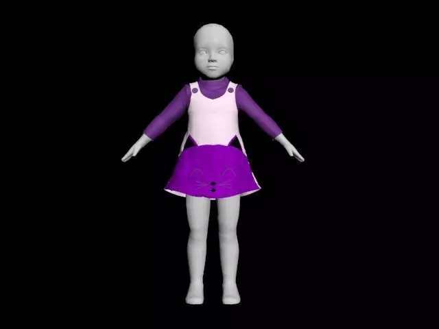 Salopette for baby girl Free 3D model