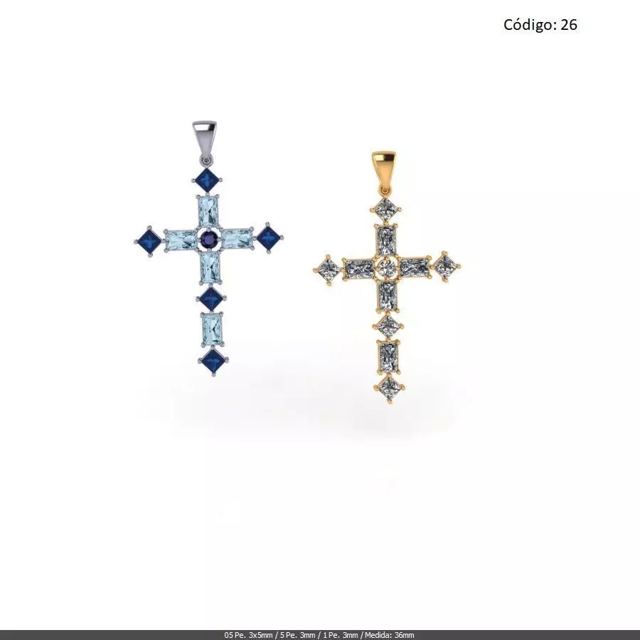 Pendant Crucifix 3D print model_0