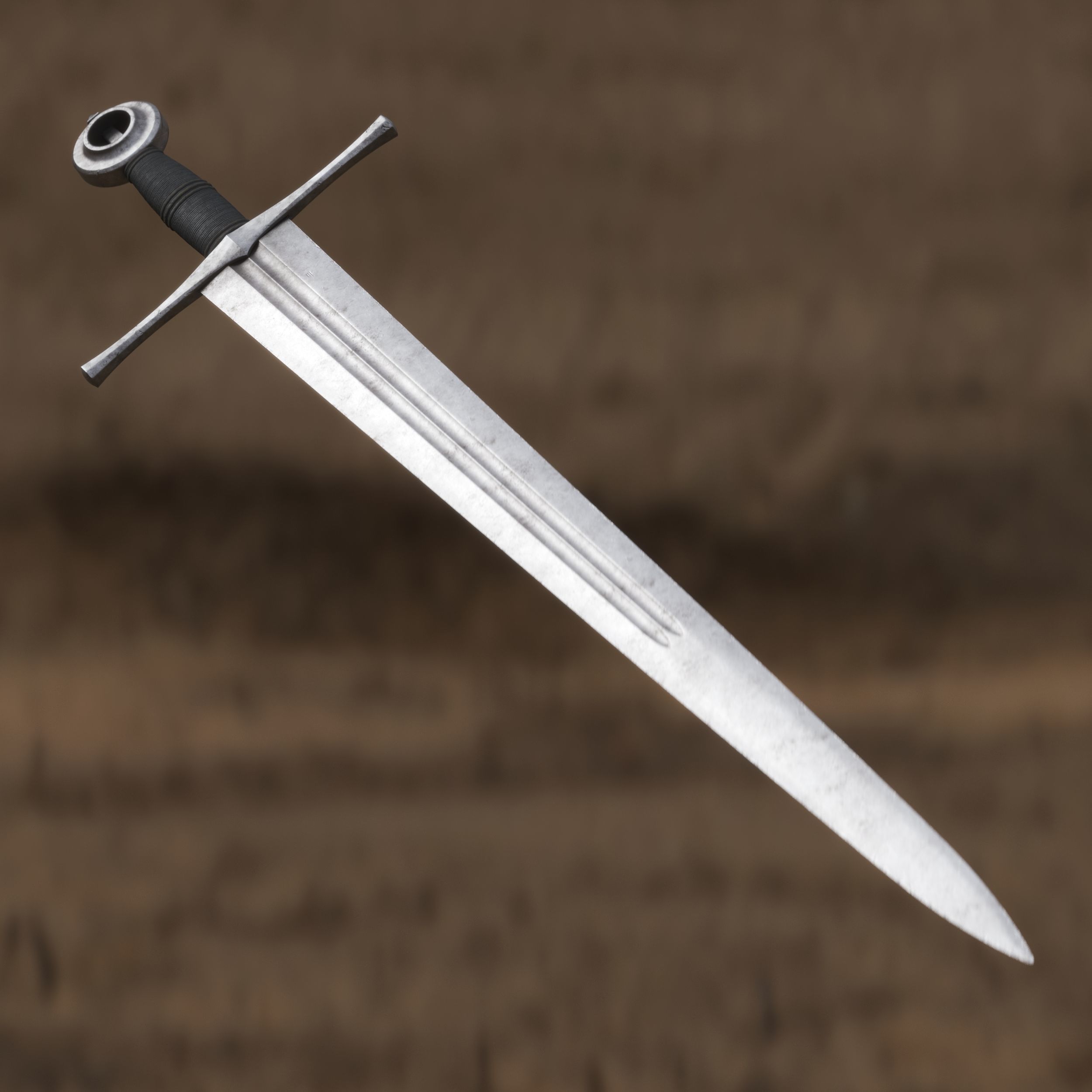 Medieval Sword for Games and Cinematics 06 Low-poly 3D model_3