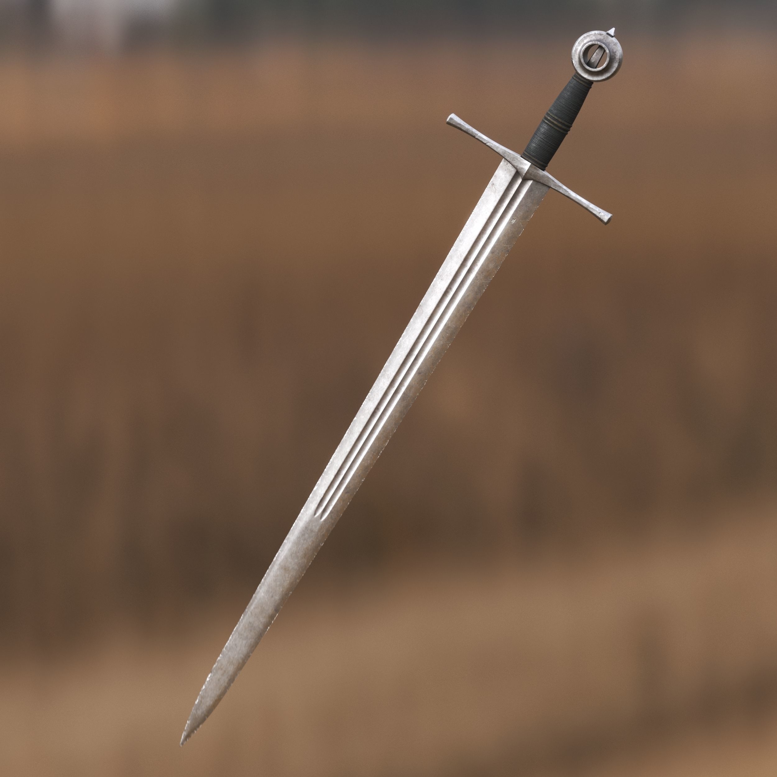 Medieval Sword for Games and Cinematics 06 Low-poly 3D model_2
