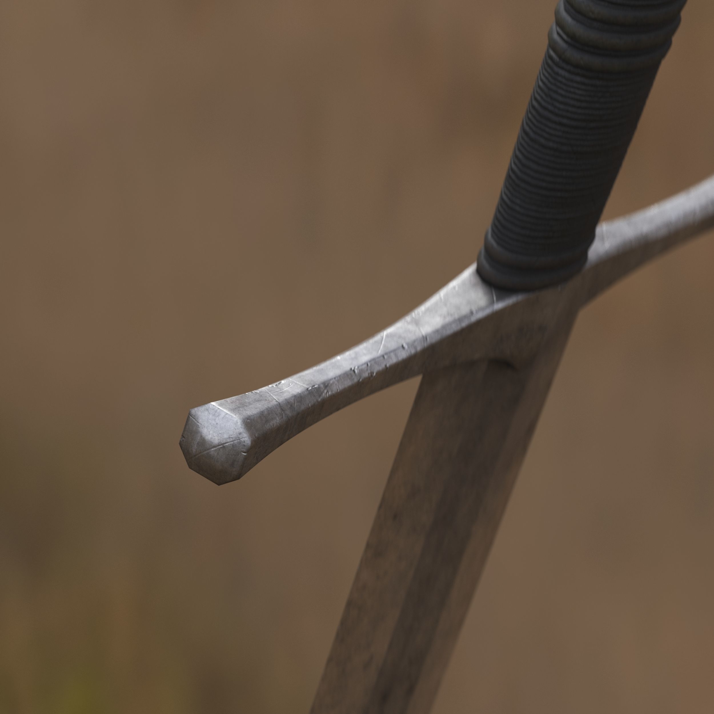 Medieval Sword for Games and Cinematics 06 Low-poly 3D model_7