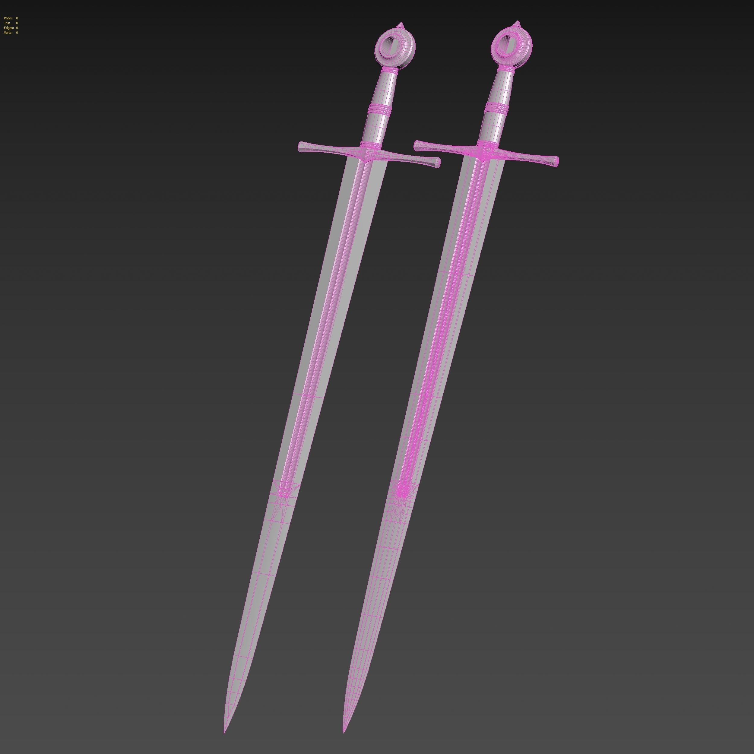 Medieval Sword for Games and Cinematics 06 Low-poly 3D model_17