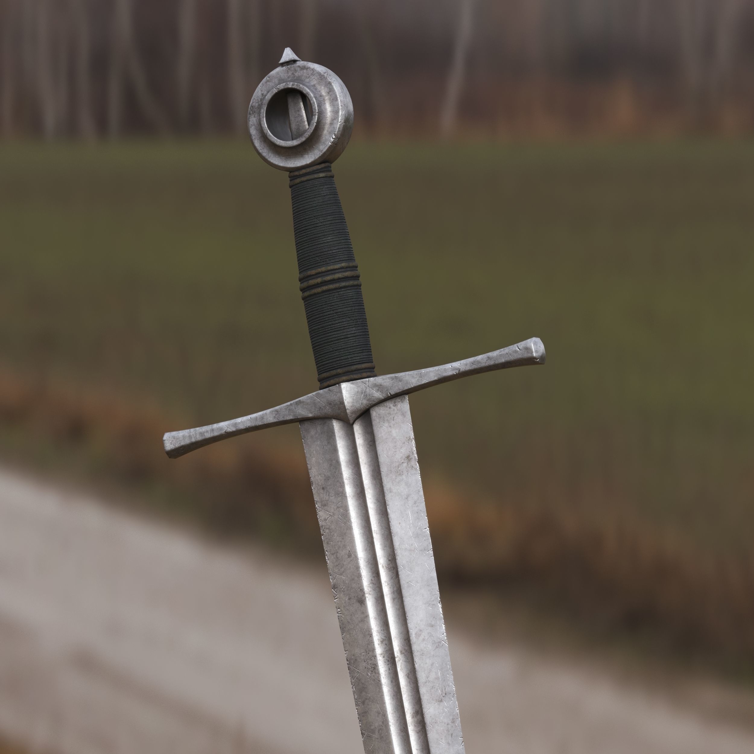 Medieval Sword for Games and Cinematics 06 Low-poly 3D model_12