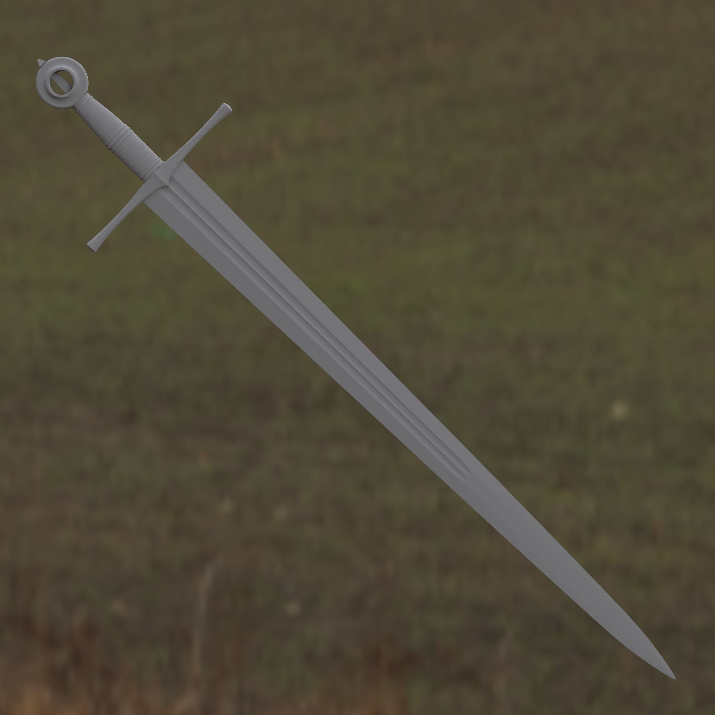Medieval Sword for Games and Cinematics 06 Low-poly 3D model_15