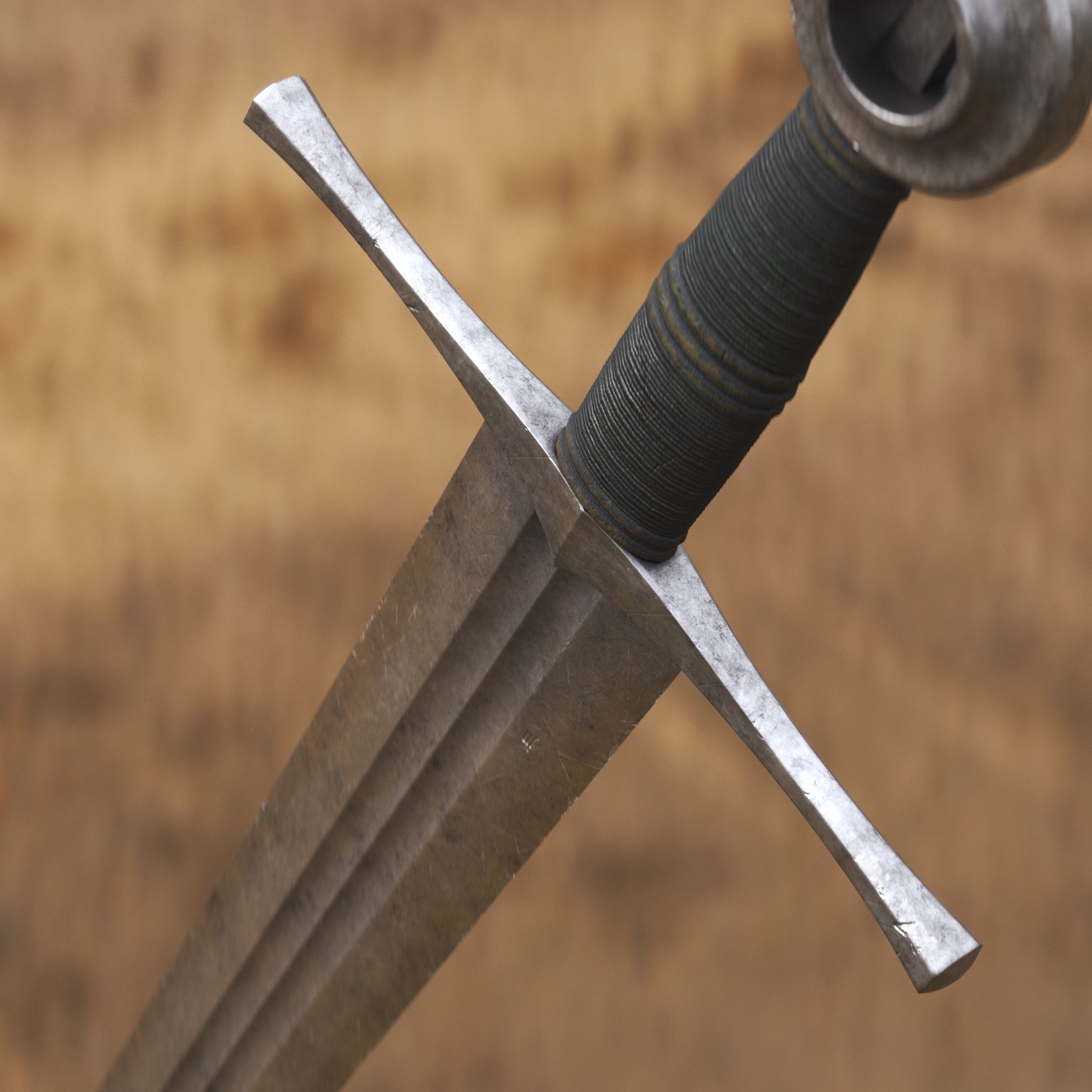 Medieval Sword for Games and Cinematics 06 Low-poly 3D model_4