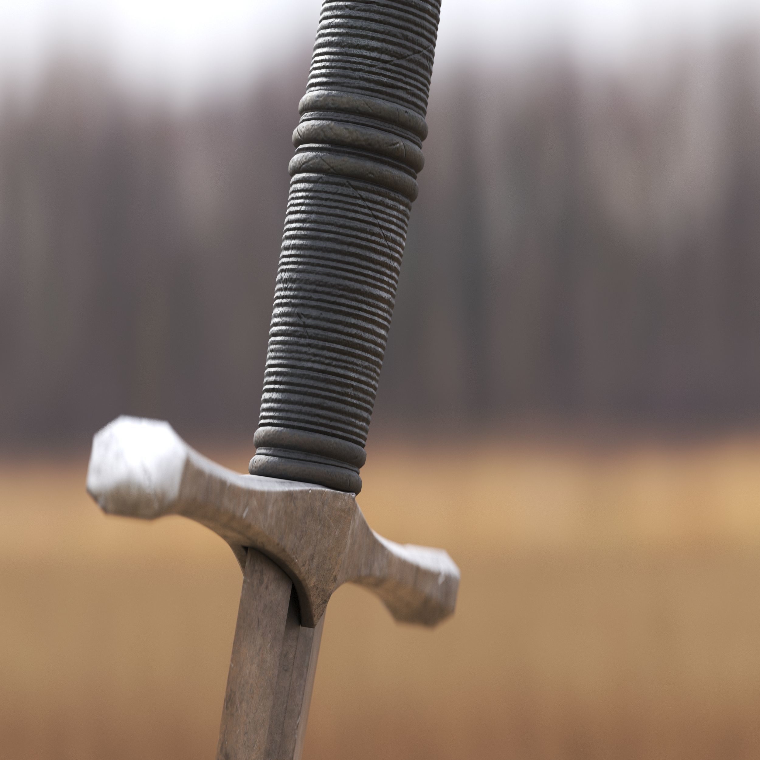 Medieval Sword for Games and Cinematics 06 Low-poly 3D model_9
