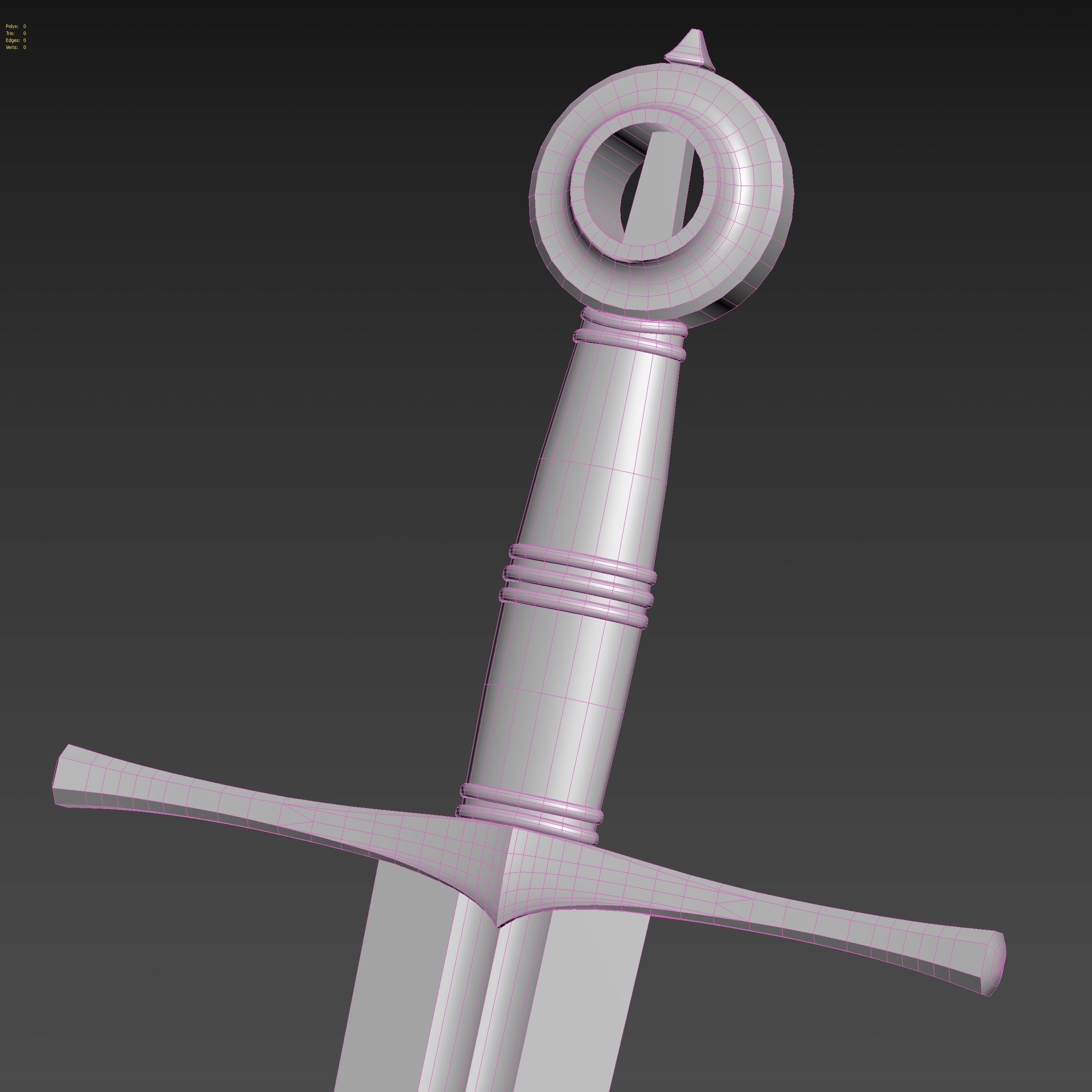 Medieval Sword for Games and Cinematics 06 Low-poly 3D model_18