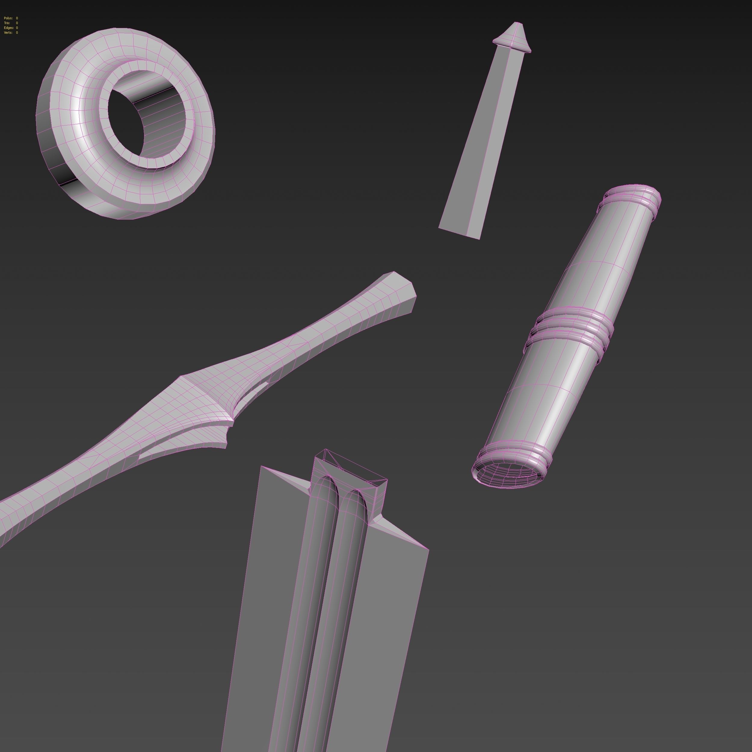 Medieval Sword for Games and Cinematics 06 Low-poly 3D model_20