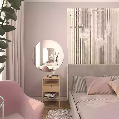 Bedroom2 bedroom with furniture and mirror