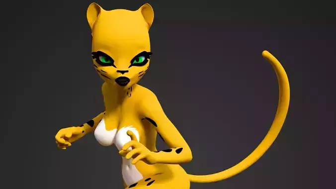 Cheetah DC Animated Universe Low-poly 3D model