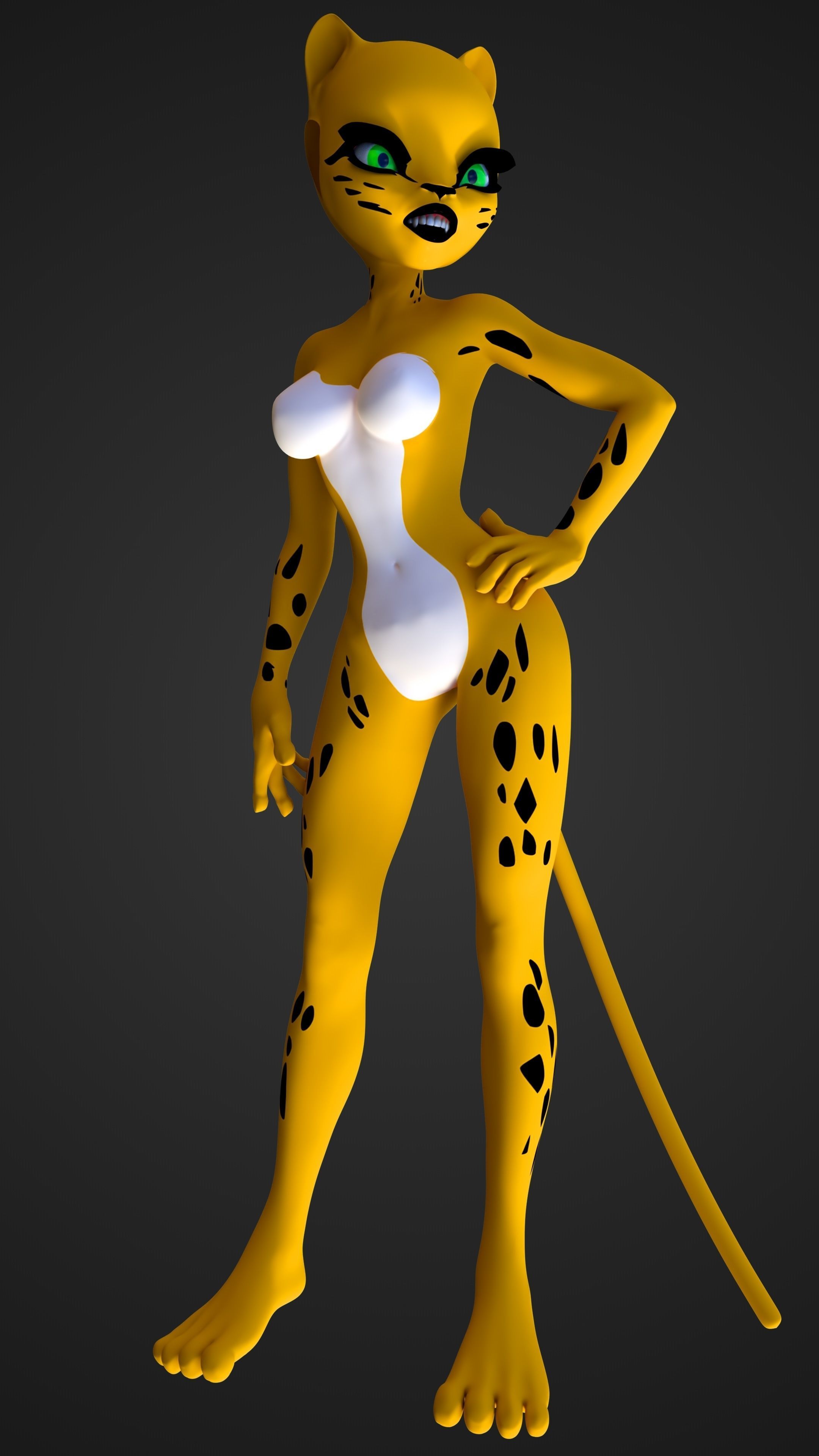 Cheetah DC Animated Universe Low-poly 3D model_12