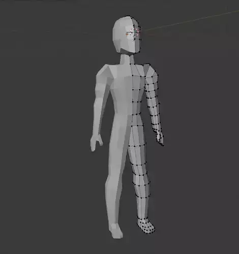 Low-Poly Human Model figure in shape of man 3D model