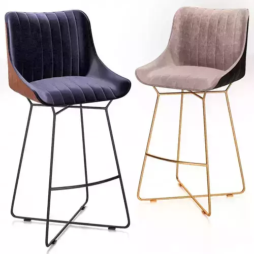 RUBIE LOW BARSTOOL chair 3d model Low-poly 3D model