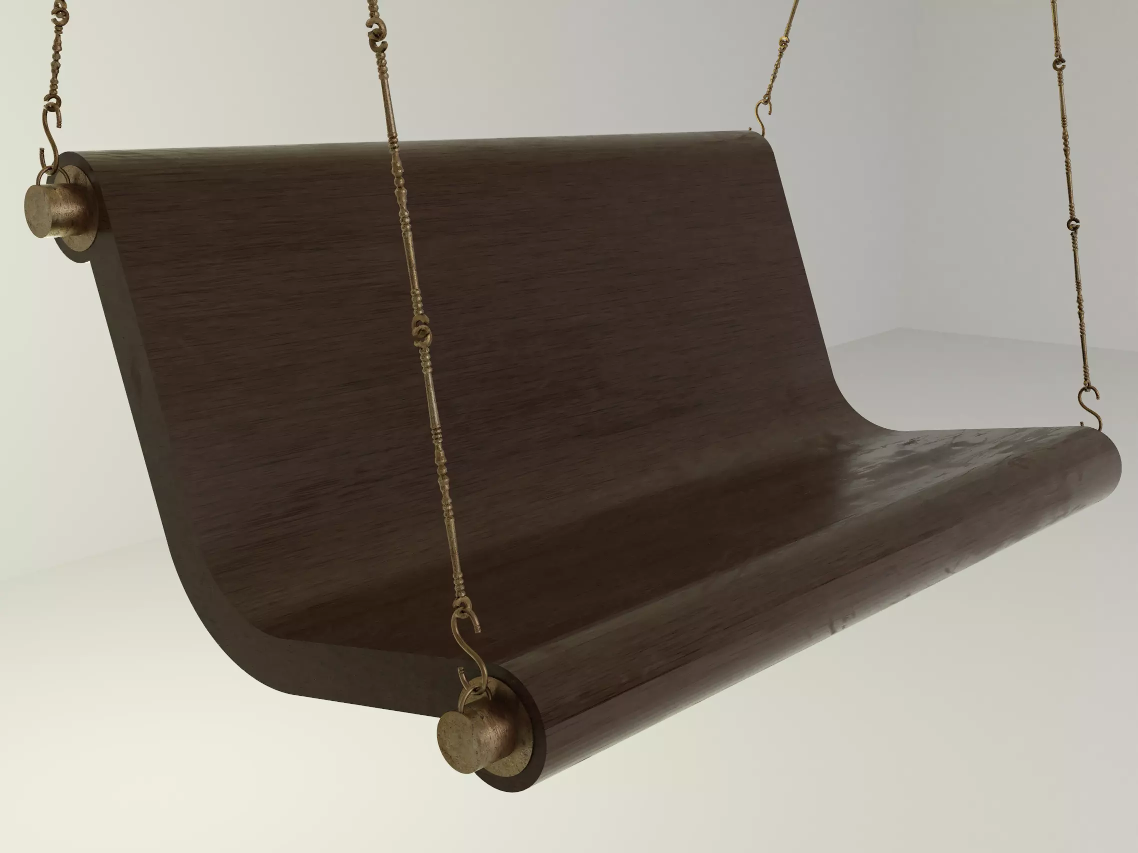 Unique Wooden Swing 3D model_0