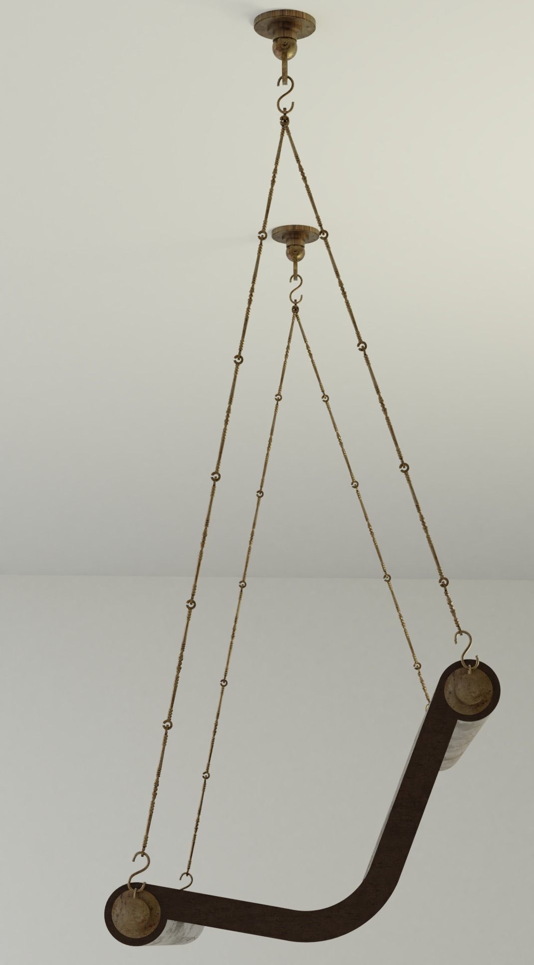 Unique Wooden Swing 3D model_5