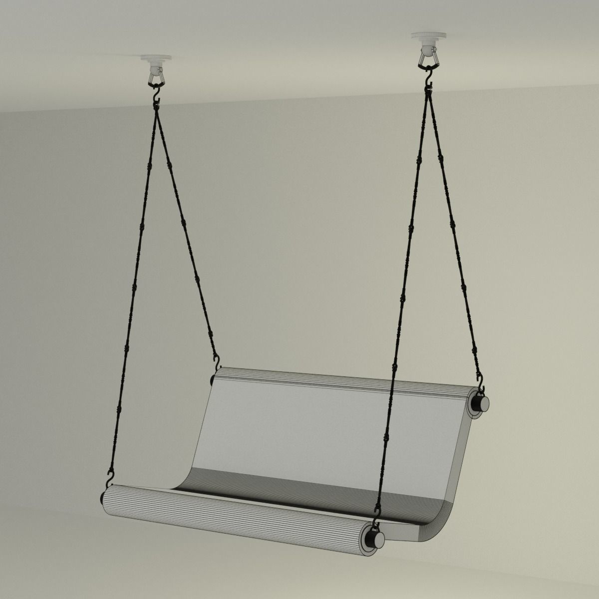 Unique Wooden Swing 3D model_6