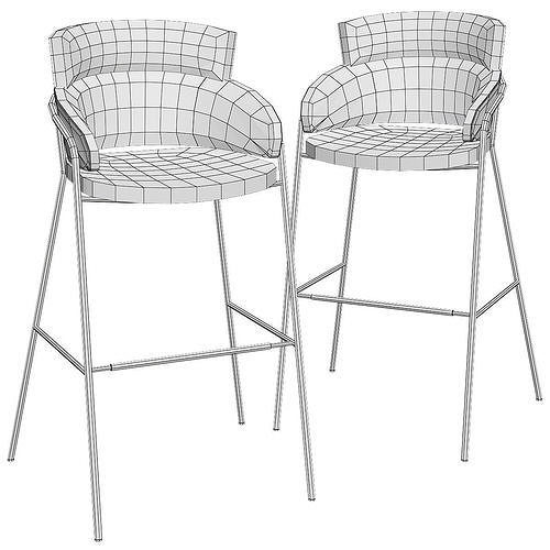 STRIKE BAR STOOL chair 3d model Low-poly 3D model 2