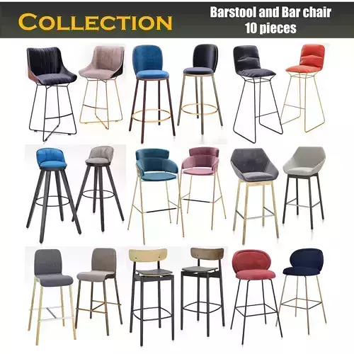 Barstool and Bar chair  3d model collection 