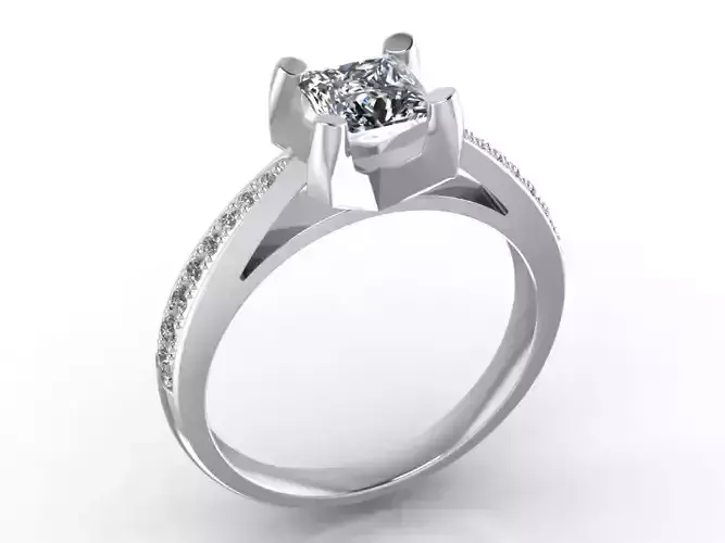 Engagement Ring  STL File Format ready For 3D Printing - CC56 3D print model