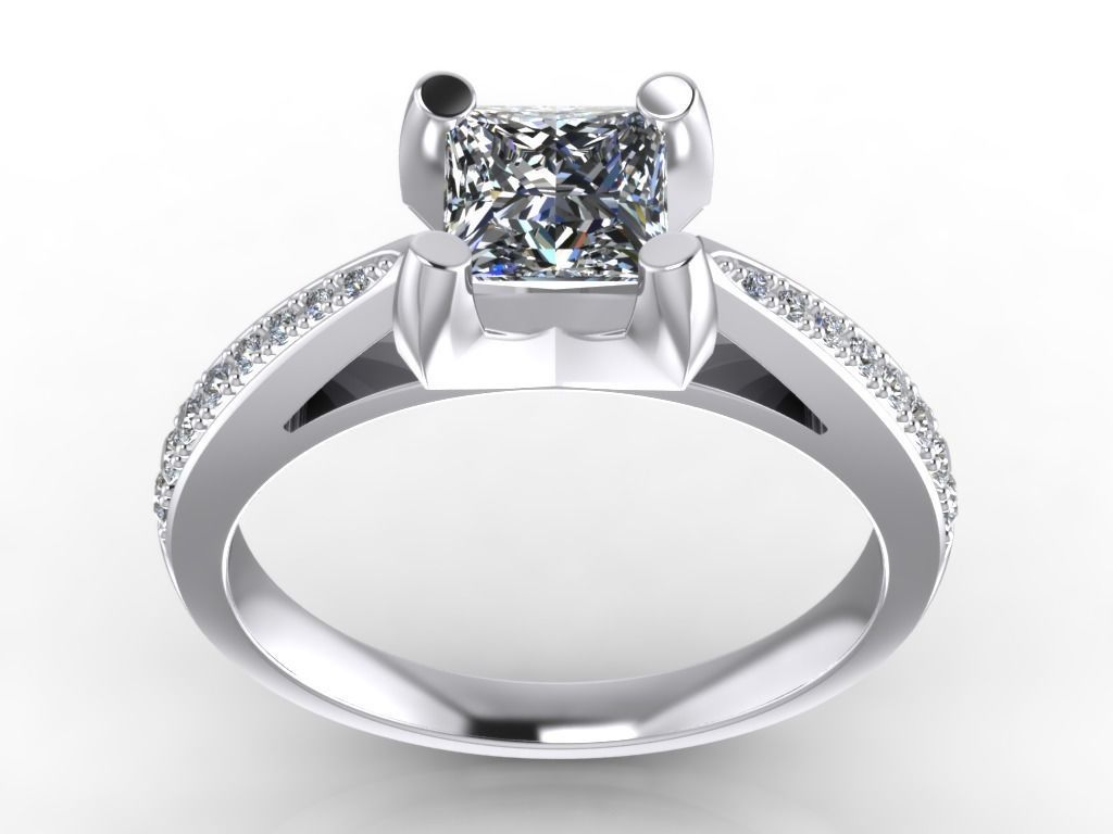 Engagement Ring  STL File Format ready For 3D Printing - CC56 3D print model_2