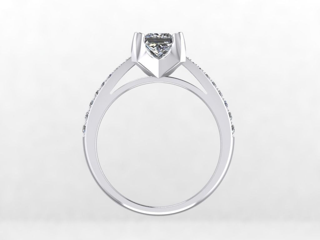 Engagement Ring  STL File Format ready For 3D Printing - CC56 3D print model_4