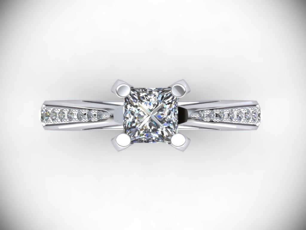 Engagement Ring  STL File Format ready For 3D Printing - CC56 3D print model_3
