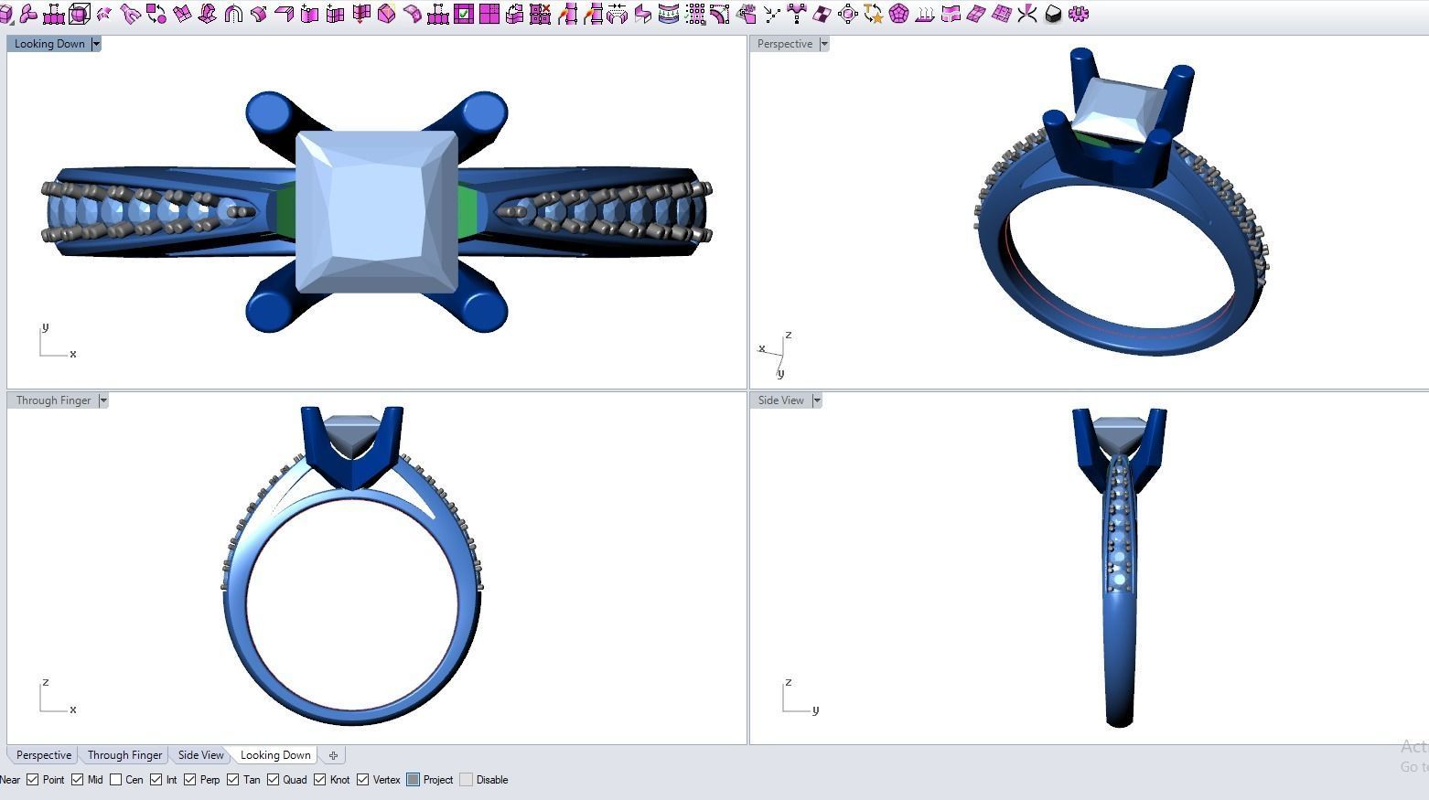 Engagement Ring  STL File Format ready For 3D Printing - CC56 3D print model_8