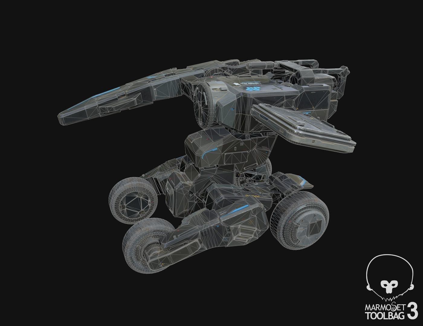 scifi-model537 futuristic robot 3D model_4