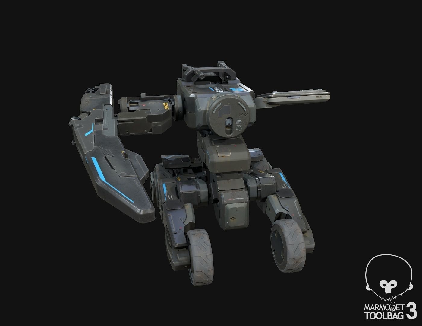 scifi-model537 futuristic robot 3D model_1