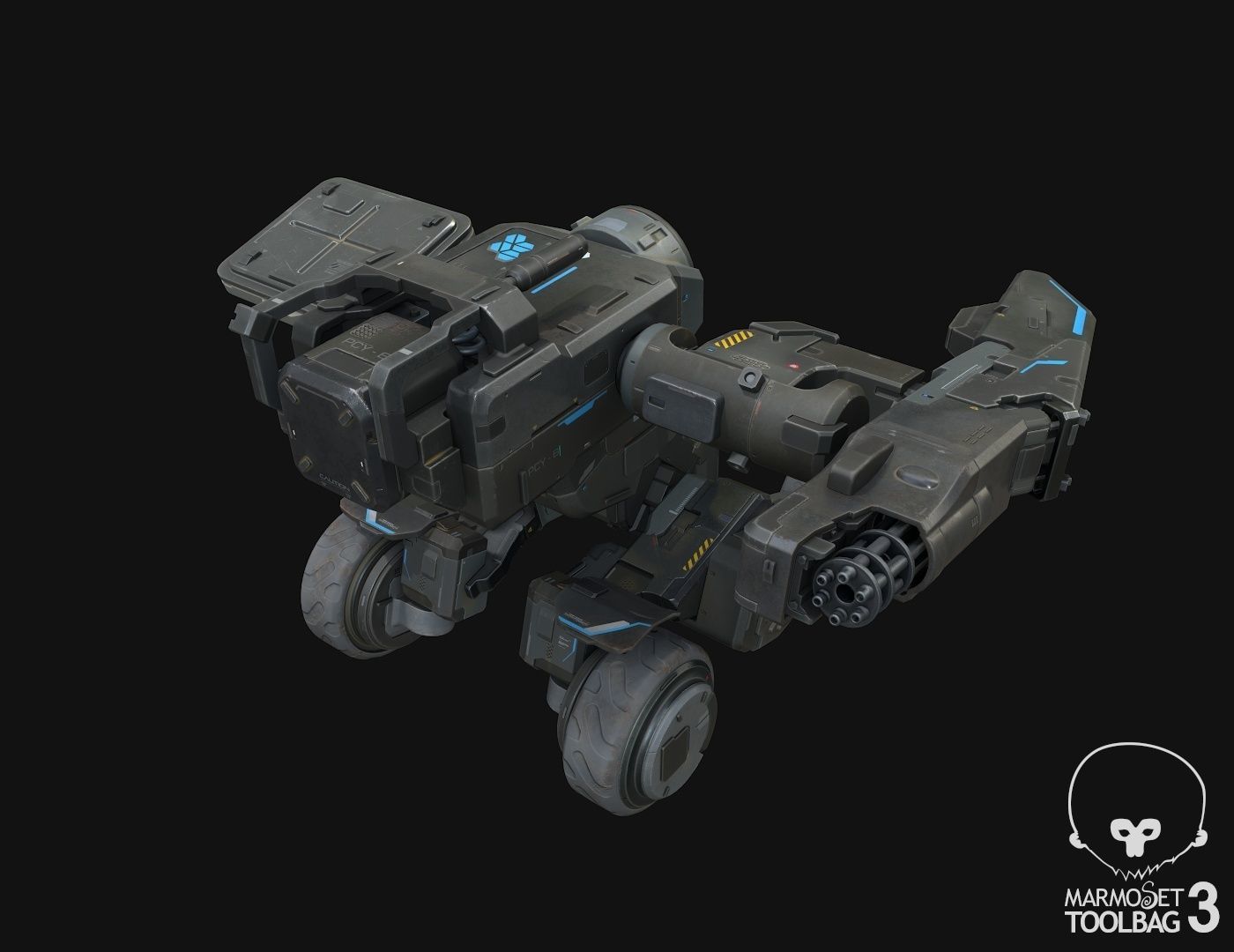 scifi-model537 futuristic robot 3D model_3