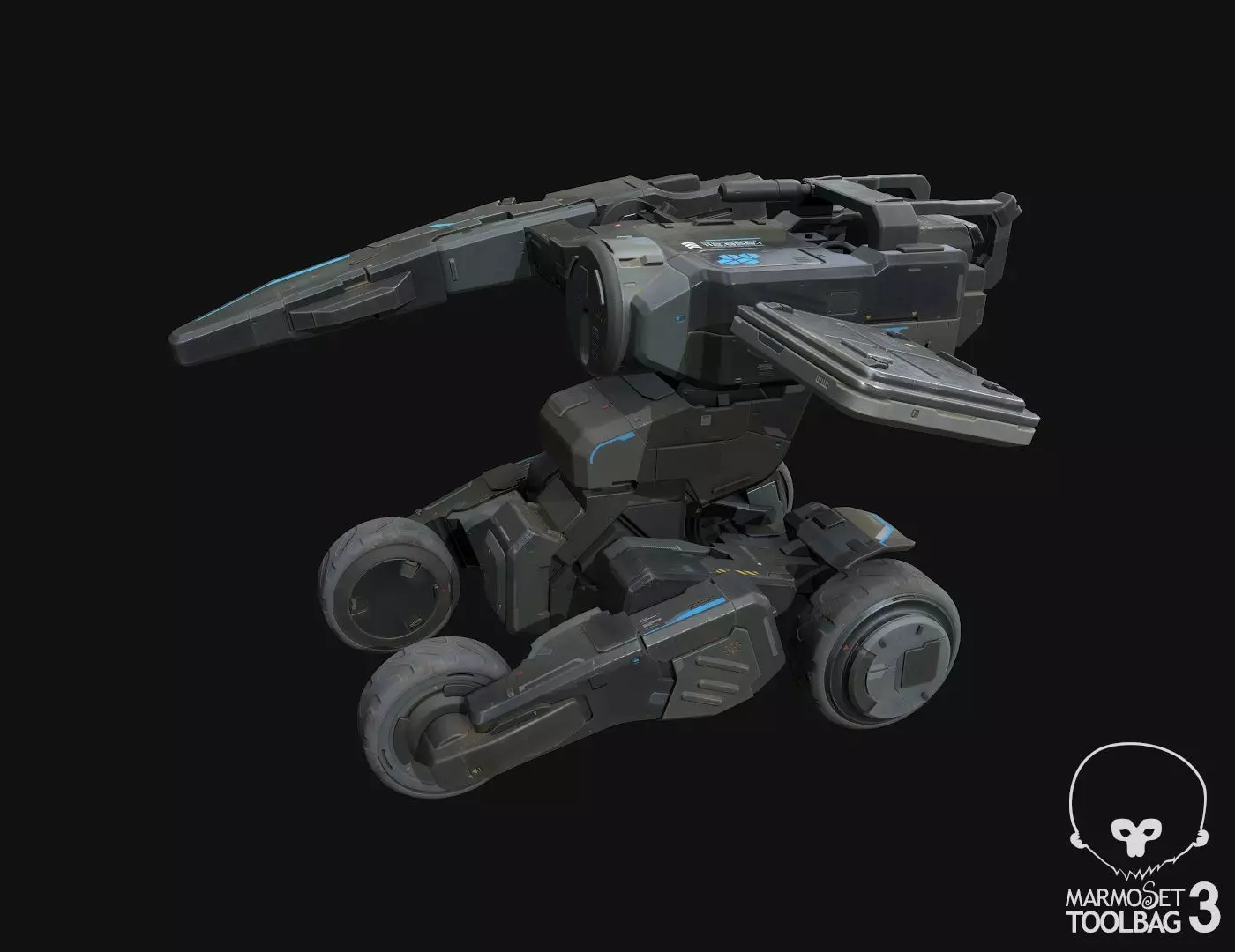 scifi-model537 futuristic robot 3D model_0