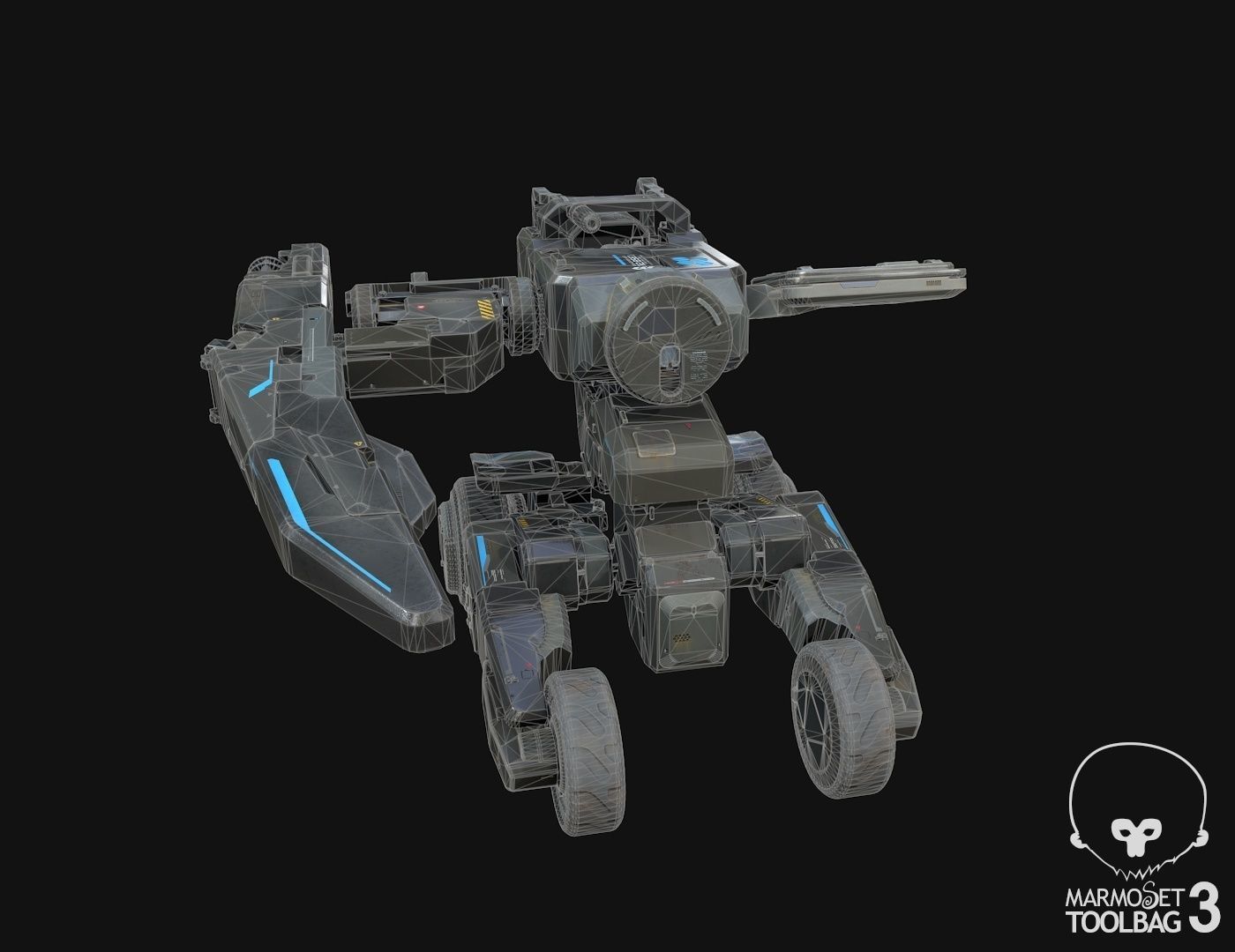 scifi-model537 futuristic robot 3D model_5