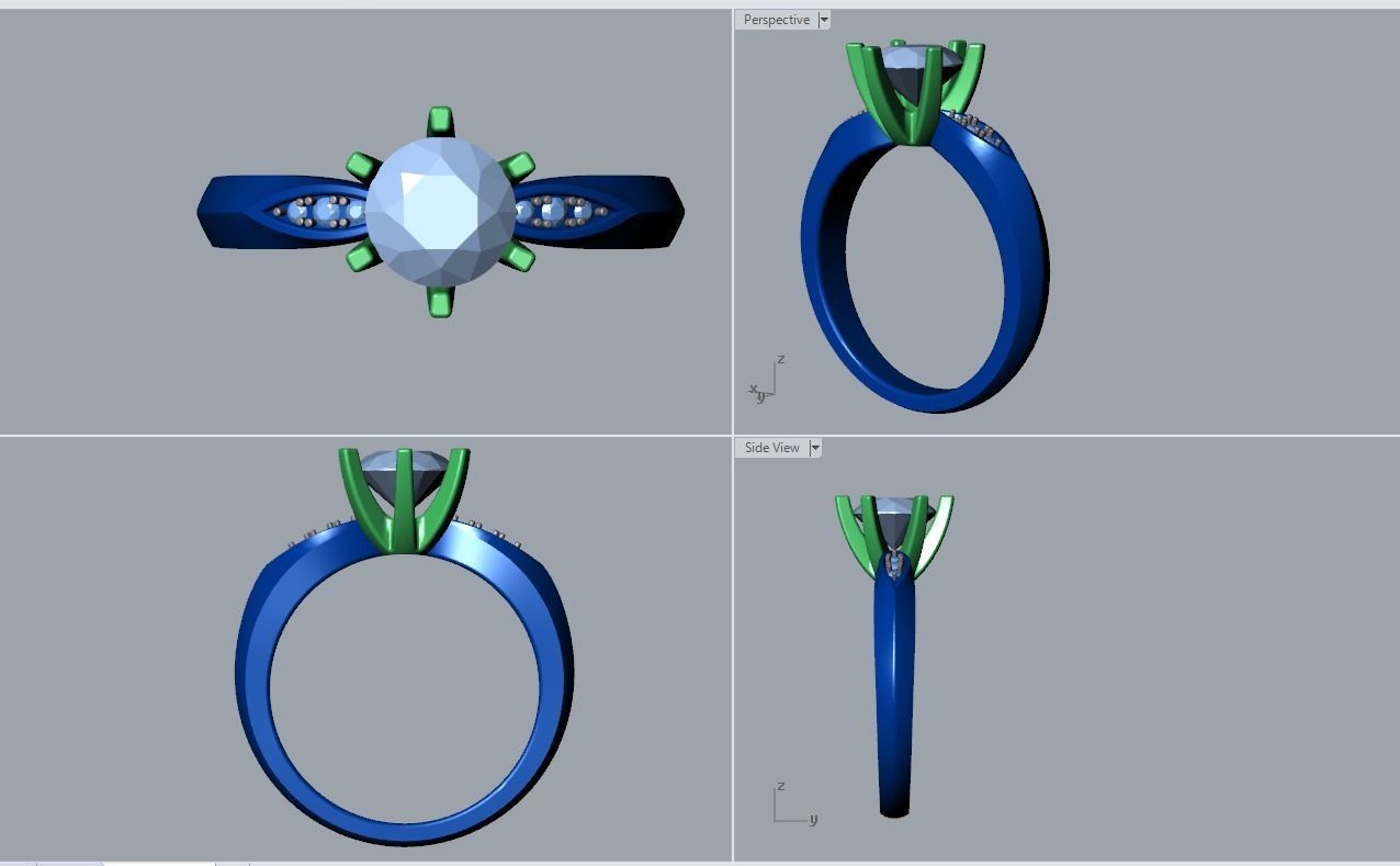 Engagement Ring  STL File Format ready For 3D Printing - CC57 3D print model_8