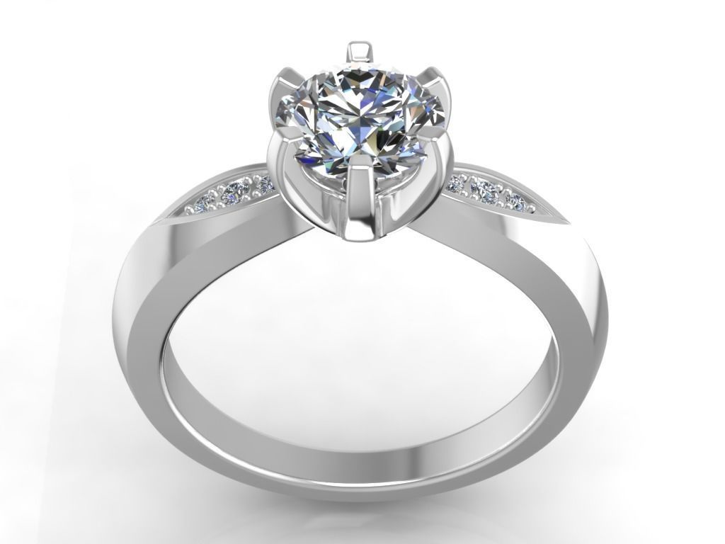 Engagement Ring  STL File Format ready For 3D Printing - CC57 3D print model_1