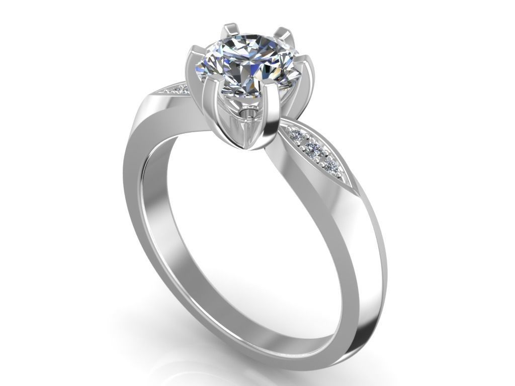 Engagement Ring  STL File Format ready For 3D Printing - CC57 3D print model_2