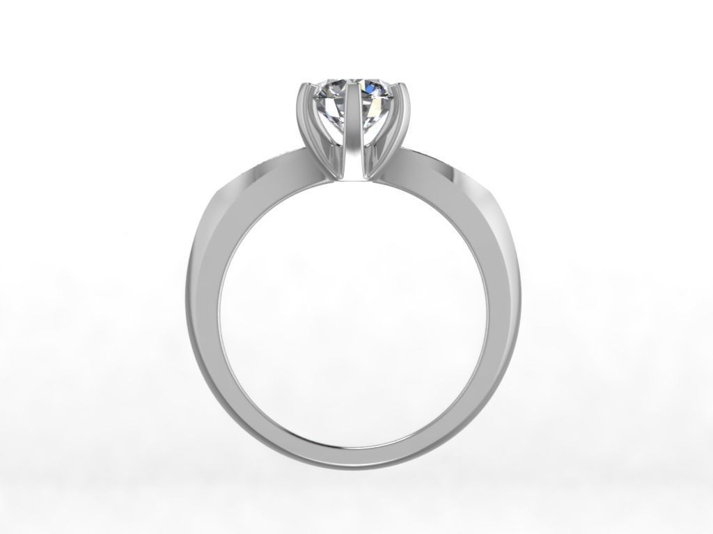 Engagement Ring  STL File Format ready For 3D Printing - CC57 3D print model_4