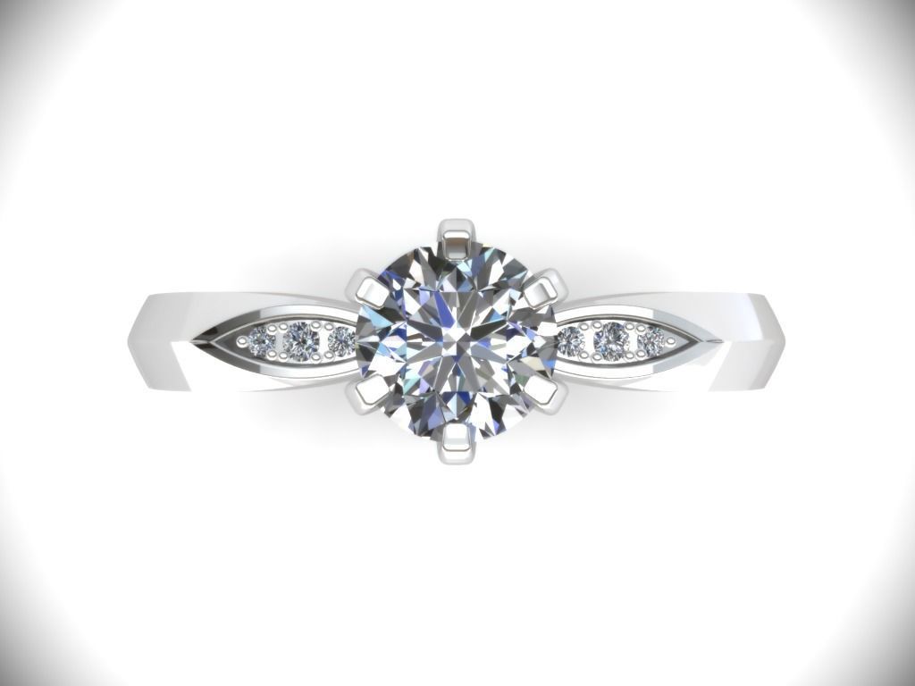 Engagement Ring  STL File Format ready For 3D Printing - CC57 3D print model_3