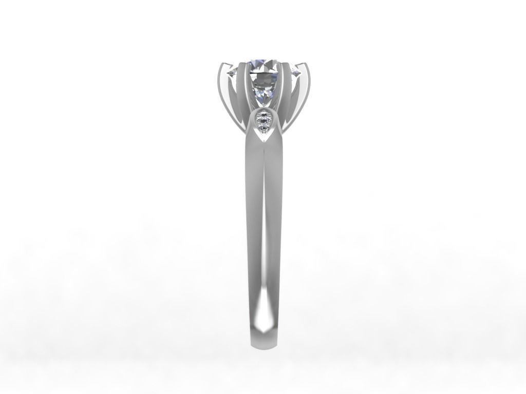 Engagement Ring  STL File Format ready For 3D Printing - CC57 3D print model_5