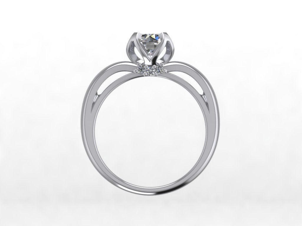 Engagement Ring  STL File Format ready For 3D Printing - CC58 3D print model_4