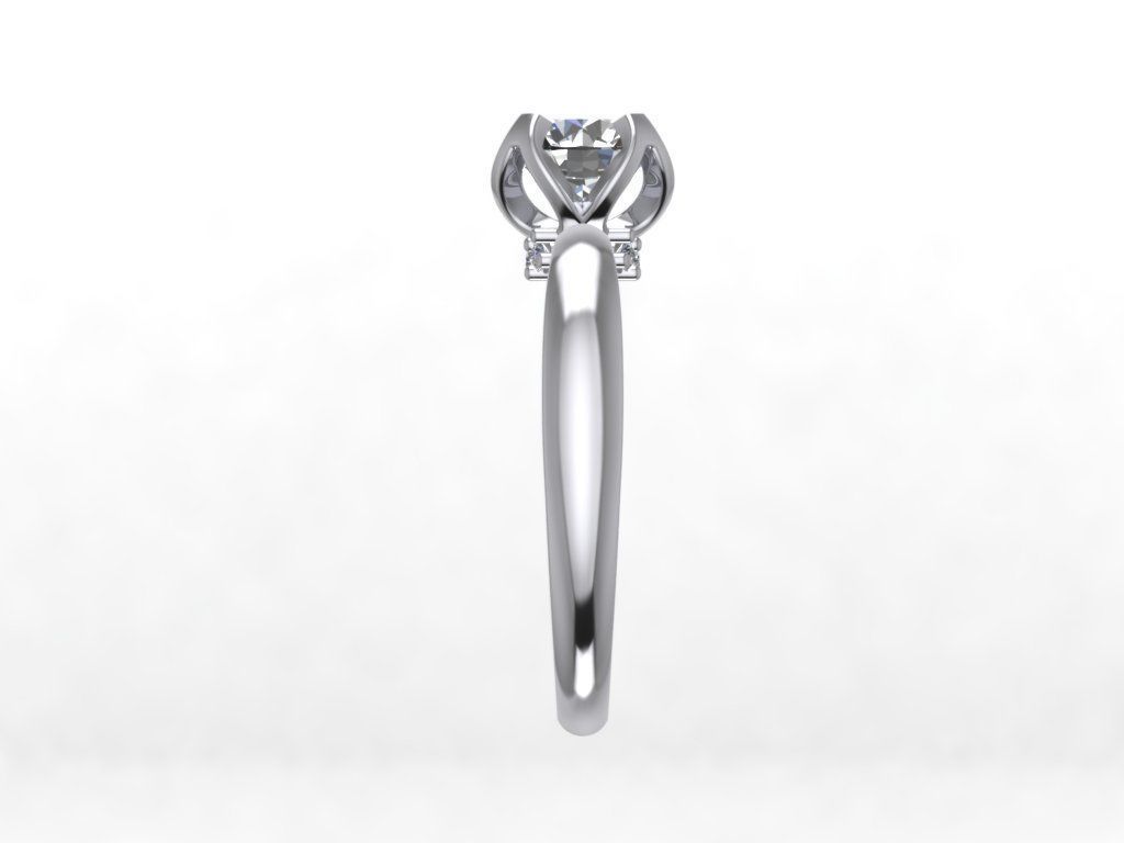 Engagement Ring  STL File Format ready For 3D Printing - CC58 3D print model_5