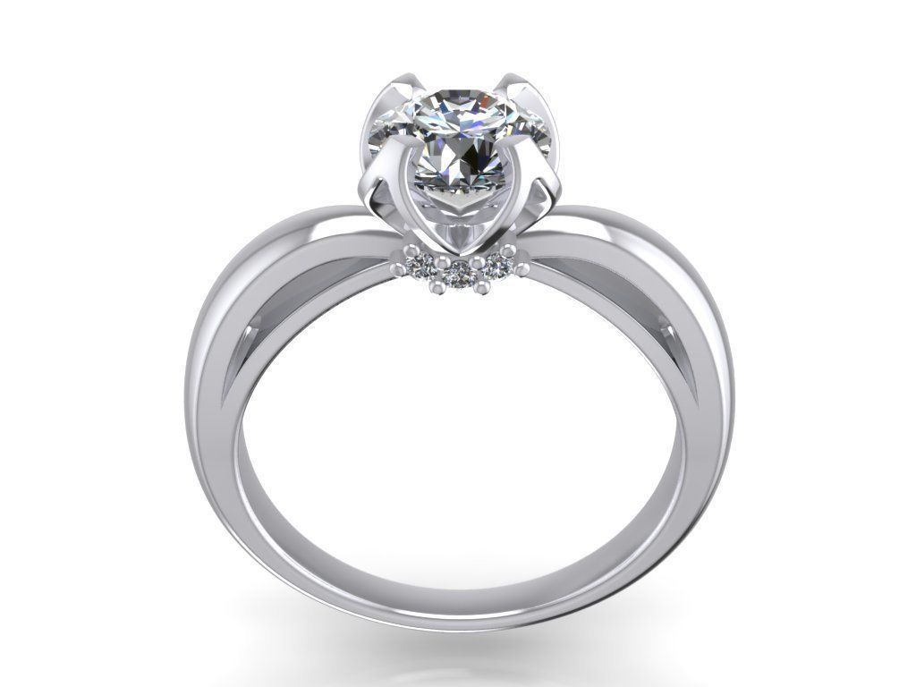 Engagement Ring  STL File Format ready For 3D Printing - CC58 3D print model_2