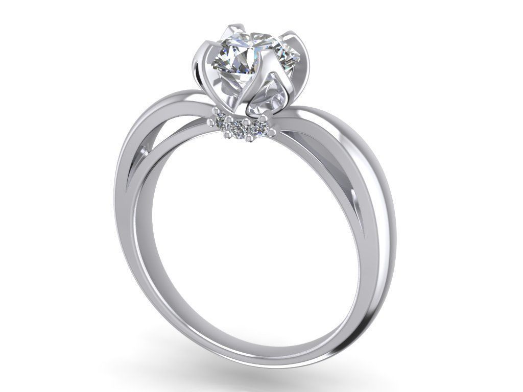 Engagement Ring  STL File Format ready For 3D Printing - CC58 3D print model_1