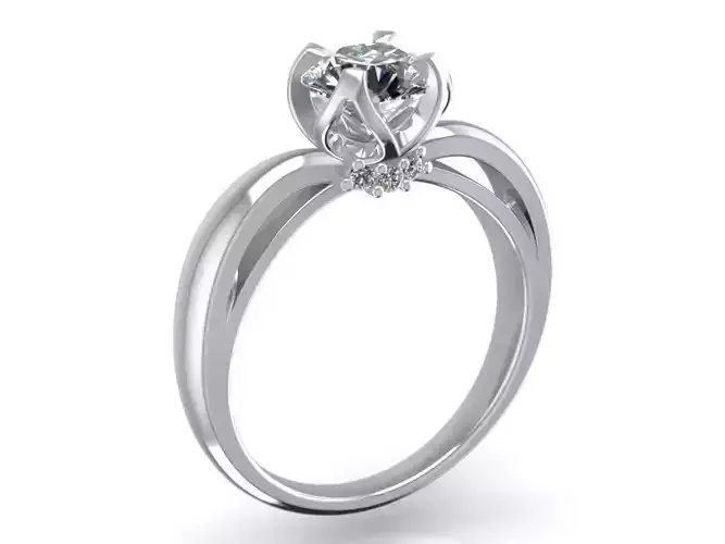 Engagement Ring  STL File Format ready For 3D Printing - CC58 3D print model