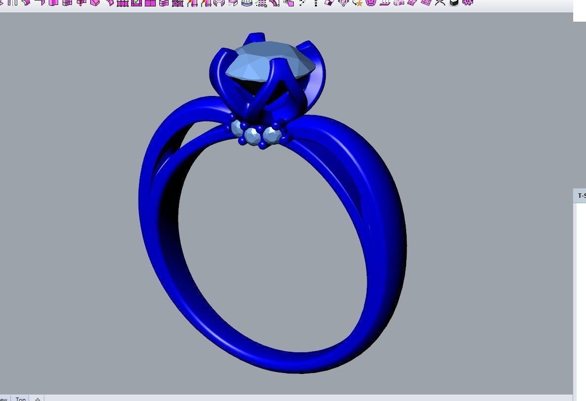 Engagement Ring  STL File Format ready For 3D Printing - CC58 3D print model_8