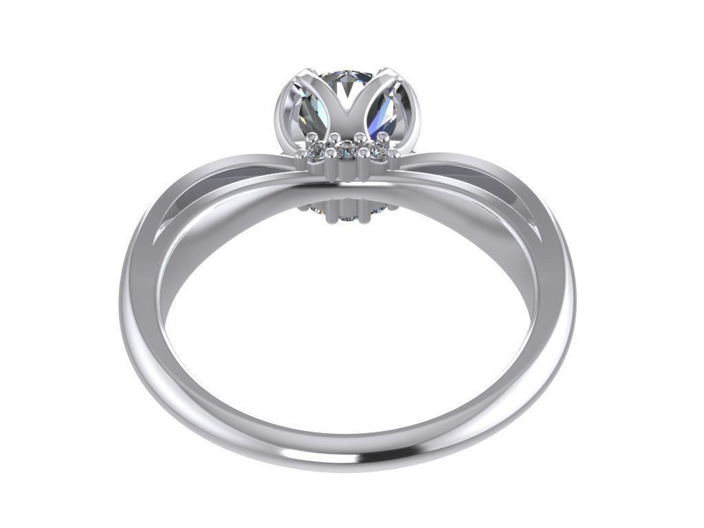Engagement Ring  STL File Format ready For 3D Printing - CC58 3D print model_6
